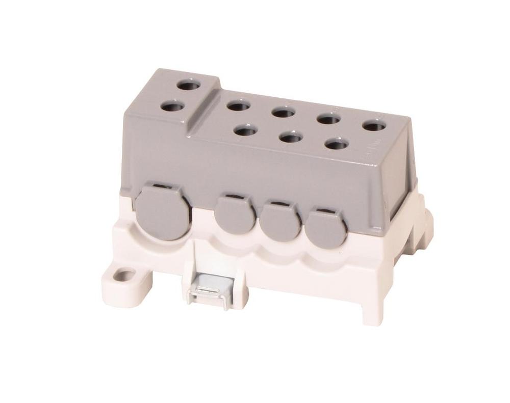Blok pro rozdělení fází PVBS 250-7, 1pól., AL/CU, 250A, 690V, šedý, na DIN/panel