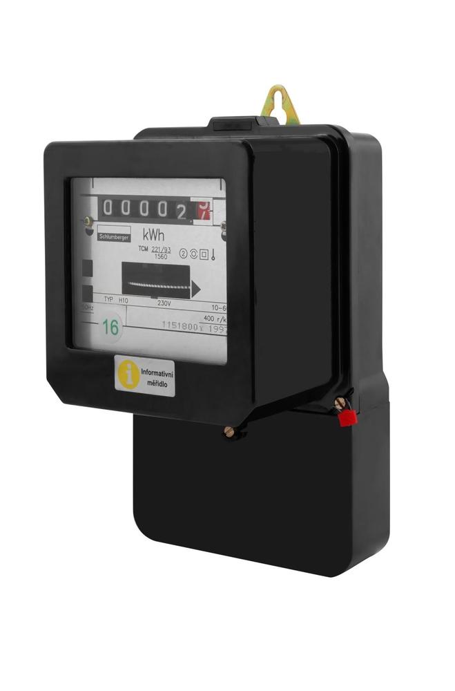 Elektroměr EJ 10(60)A, 1-fáz., 1-tar., na kříž, mech. číselník, REPASOVANÝ