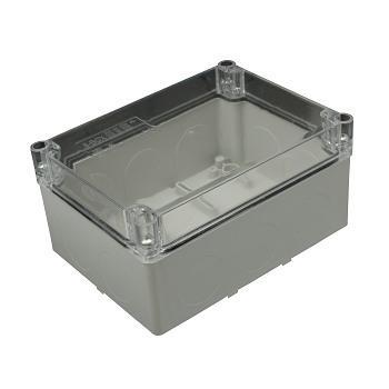 Krabice 150x110x70mm, bez průchodek, IP66, transparentní víko