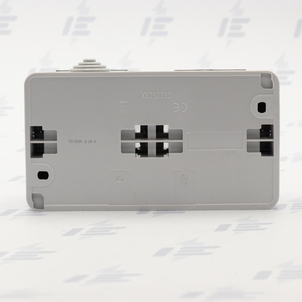 Cedar Plus IP44 - Zásuvka dvojnásobná 230V 16A 2P+PE, šedá s čirým krytem