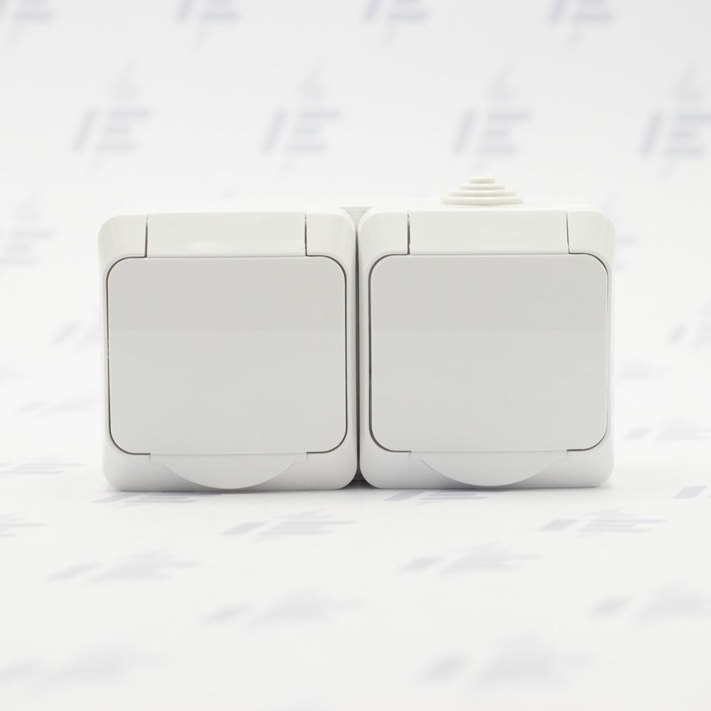 Cedar Plus IP44 - Zásuvka dvojnásobná 230V 16A 2P+PE, bílá
