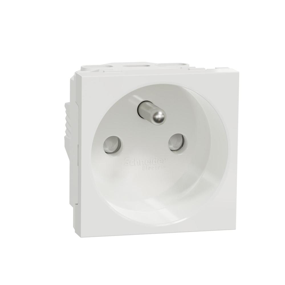 Unica - Zásuvka 250V/16A 2P+E, clonky, šroubová, Bílá