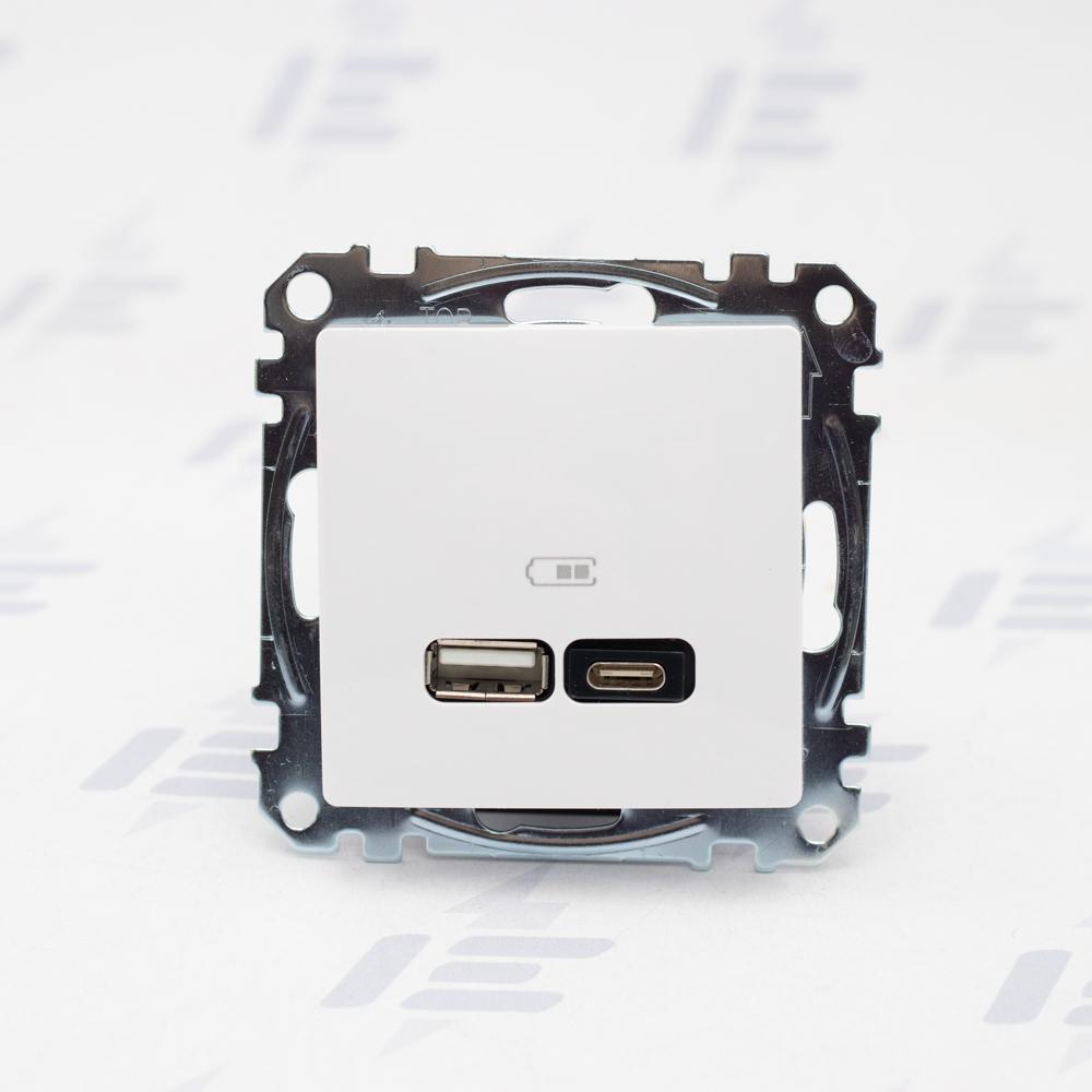 Sedna D/E - Dvojitá USB A+C nabíječka 2.4A, Bílá