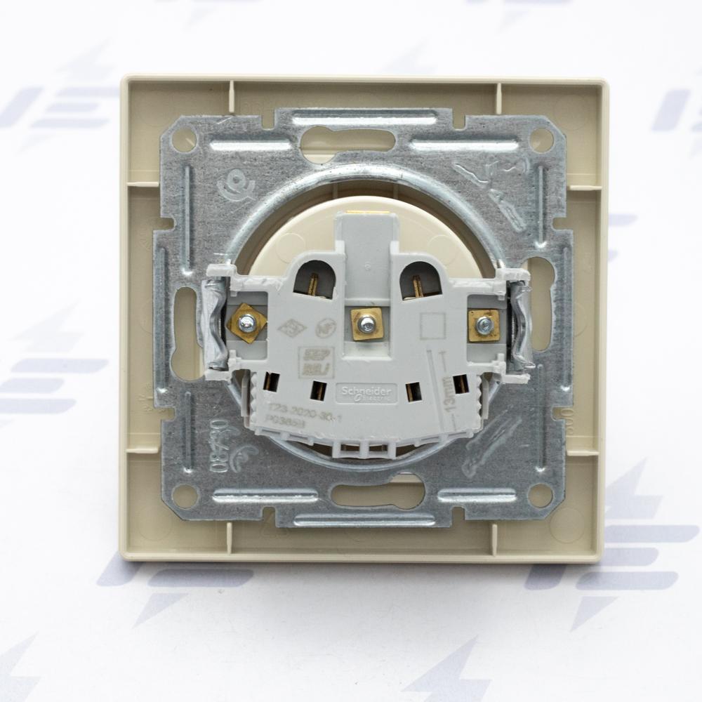 Asfora - Zásuvka 2P+PE 250V 16A, krémová