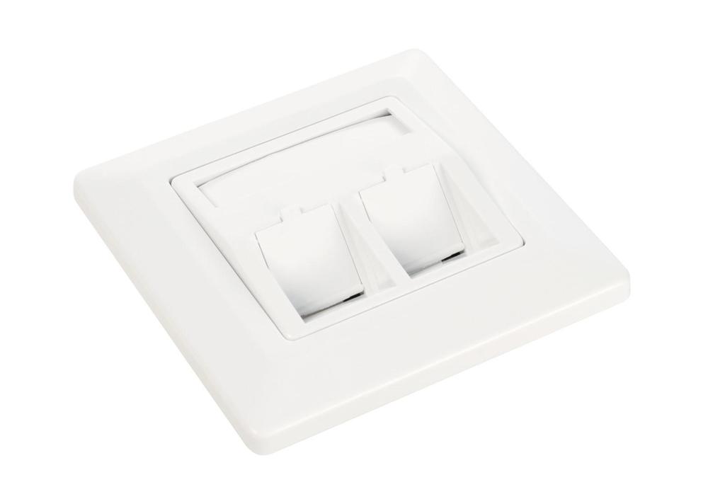 Zásuvka modulární Solarix pro 2 keystony pod omítku bílá SX9-2-0-WH