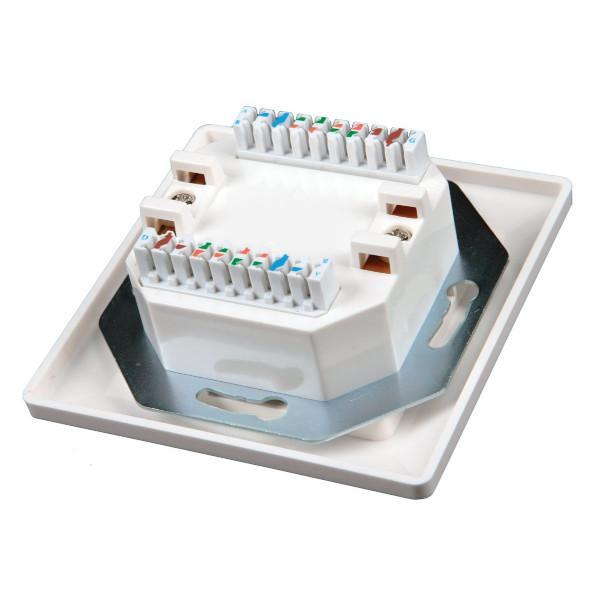 Zásuvka Solarix CAT5E UTP 2 x RJ45 pod omítku bílá SX9-2-5E-UTP-WH