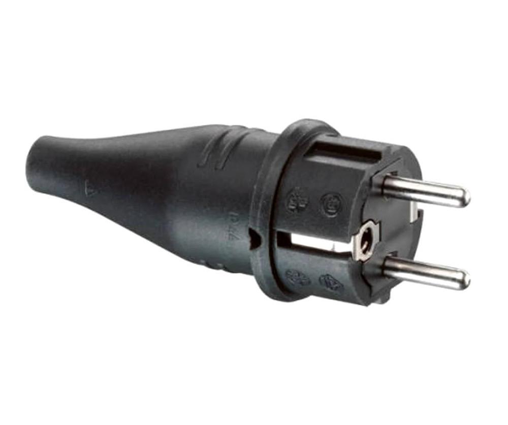Vidlice gumová 3x2,5mm2, černá IP44