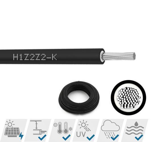 Solární kabel H1Z2Z2-K 1x6 černá