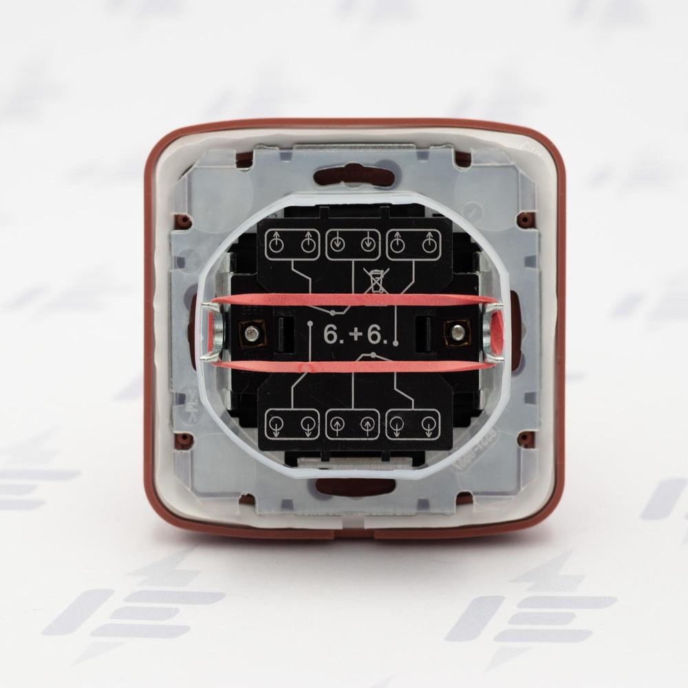 TANGO IP44 Kompletní vypínač č. 6+6 s rámečkem 3558A-52940 R2