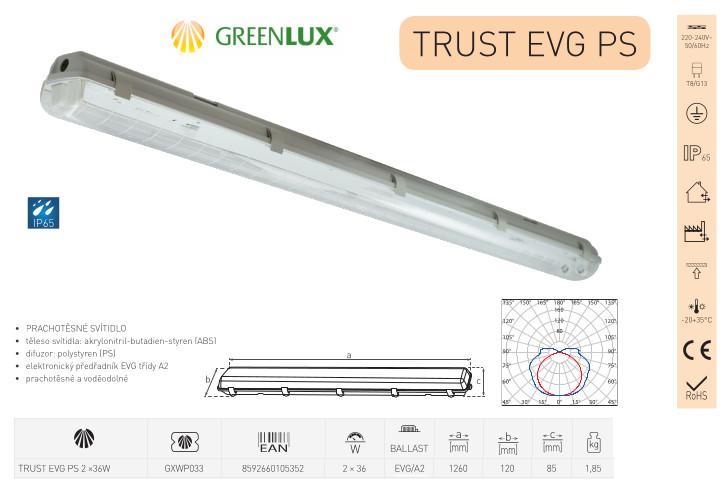 Svítidlo TRUST EVG PS 2x36W