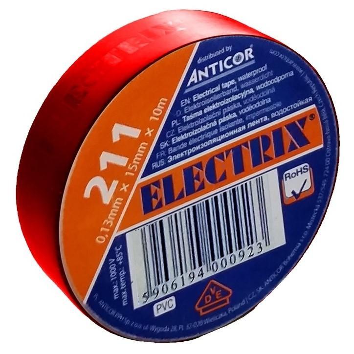 Izolační páska PVC 15mm x 10m červená