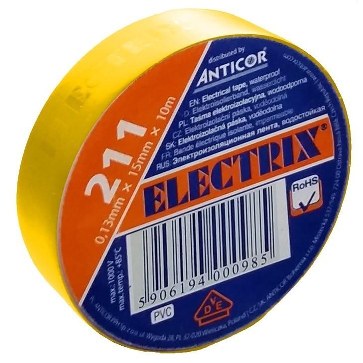 Izolační páska PVC 15mm x 10m žlutá