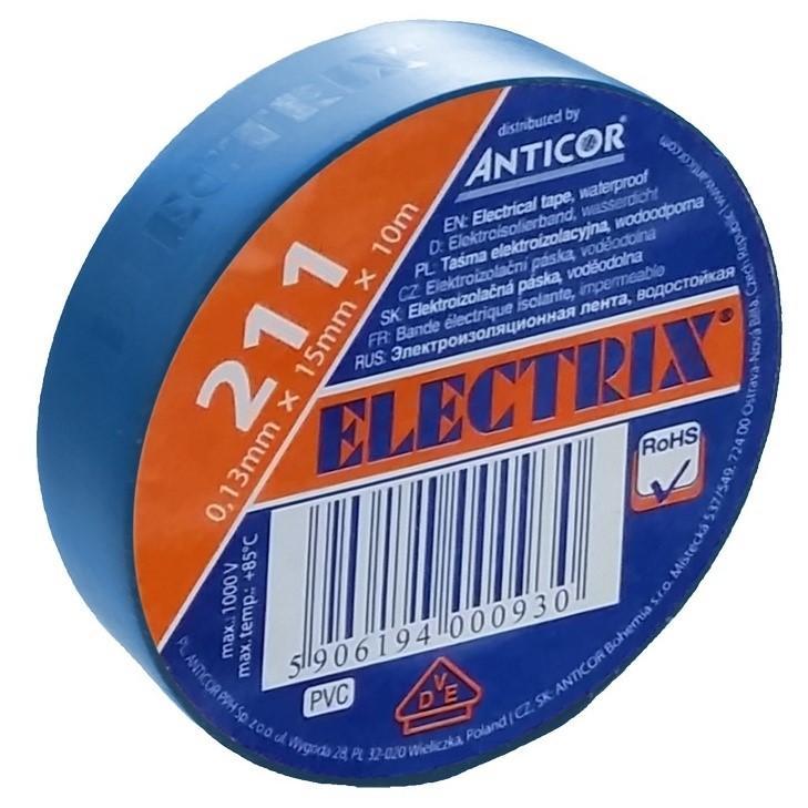 Izolační páska PVC 15mm x 10m světle modrá