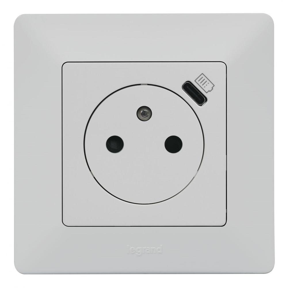 VALL ZÁSUVKA 2P+T/USB-C HLIN.