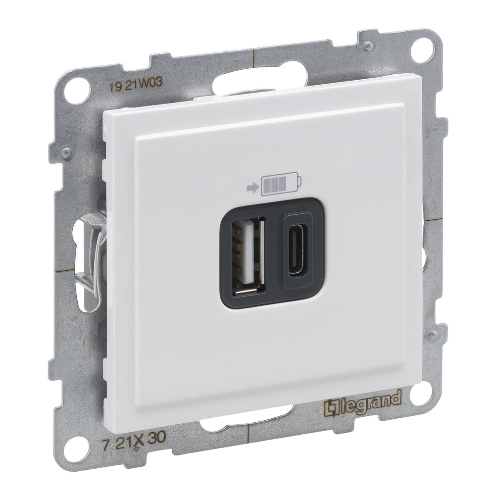 SUNO NABÍJEČKA USB A+C BÍLÁ